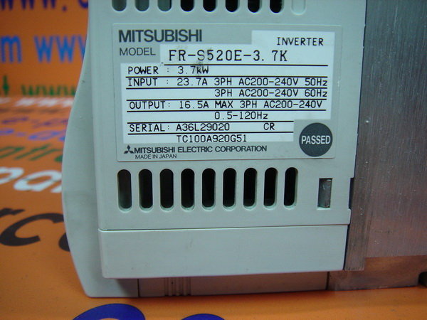 Mitsubishi INVERTER FR-S520E-3.7K - PLC DCS SERVO Control MOTOR POWER  SUPPLY IPC ROBOT